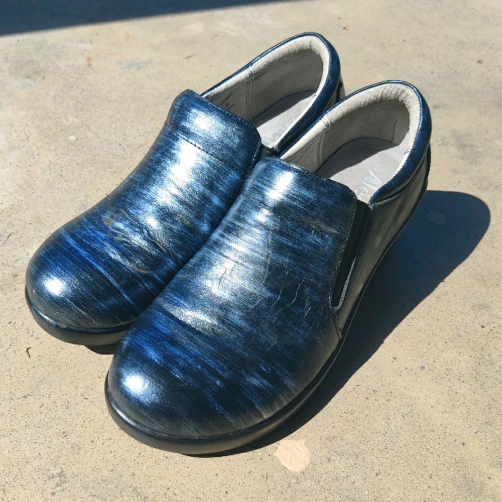 Alegria Eryn Chromeo Clogs Career Fashion Nurse Shoes Blue Size 38